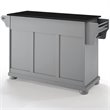 Pemberly Row Traditional Wood Kitchen Island with 2-Drawer in Gray/Black