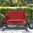 Pemberly Row Metal Gliding Patio Loveseat in Bright Red Gloss