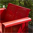 Pemberly Row Metal Gliding Patio Loveseat in Bright Red Gloss