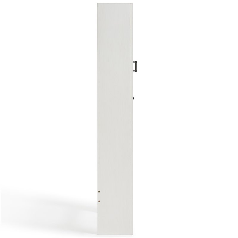 Pemberly Row Modern Wood Spacesaver Cabinet in Vintage White/Black