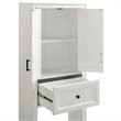 Pemberly Row Modern Wood Spacesaver Cabinet in Vintage White/Black