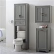 Pemberly Row Modern Wood Spacesaver Cabinet in Vintage Gray/Black