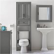 Pemberly Row Modern Wood Spacesaver Cabinet in Vintage Gray/Black