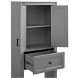 Pemberly Row Modern Wood Spacesaver Cabinet in Vintage Gray/Black