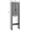 Pemberly Row Modern Wood Spacesaver Cabinet in Vintage Gray/Black
