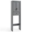 Pemberly Row Modern Wood Spacesaver Cabinet in Vintage Gray/Black