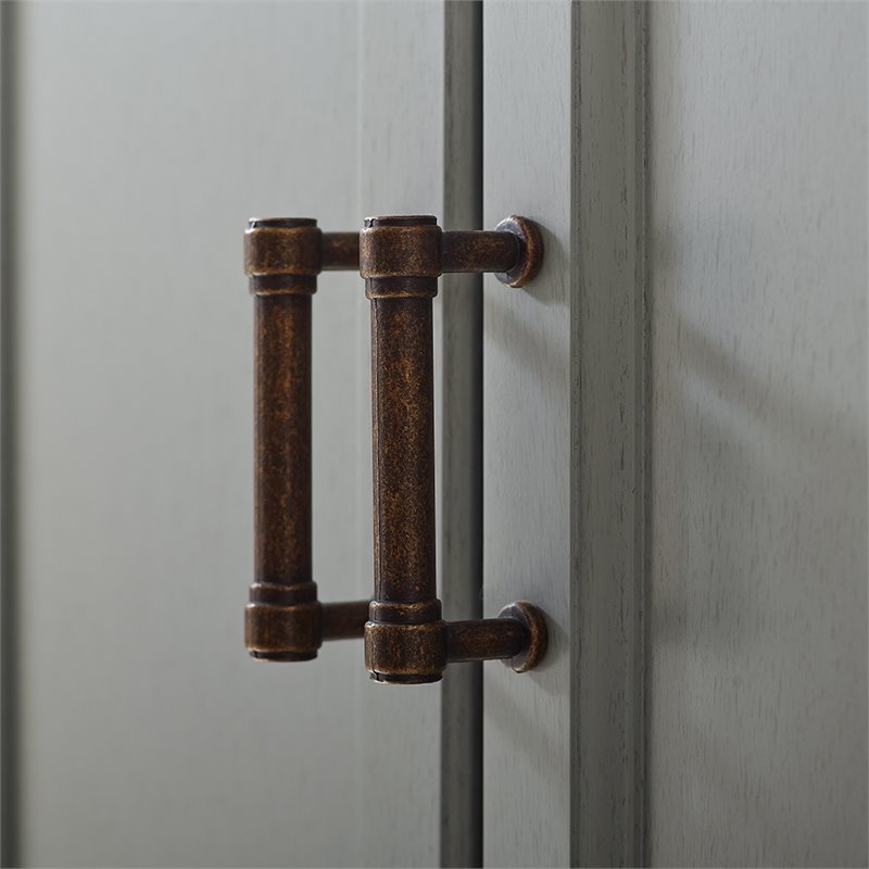 Pemberly Row Transitional Wood Medicine Cabinet in Vintage Gray