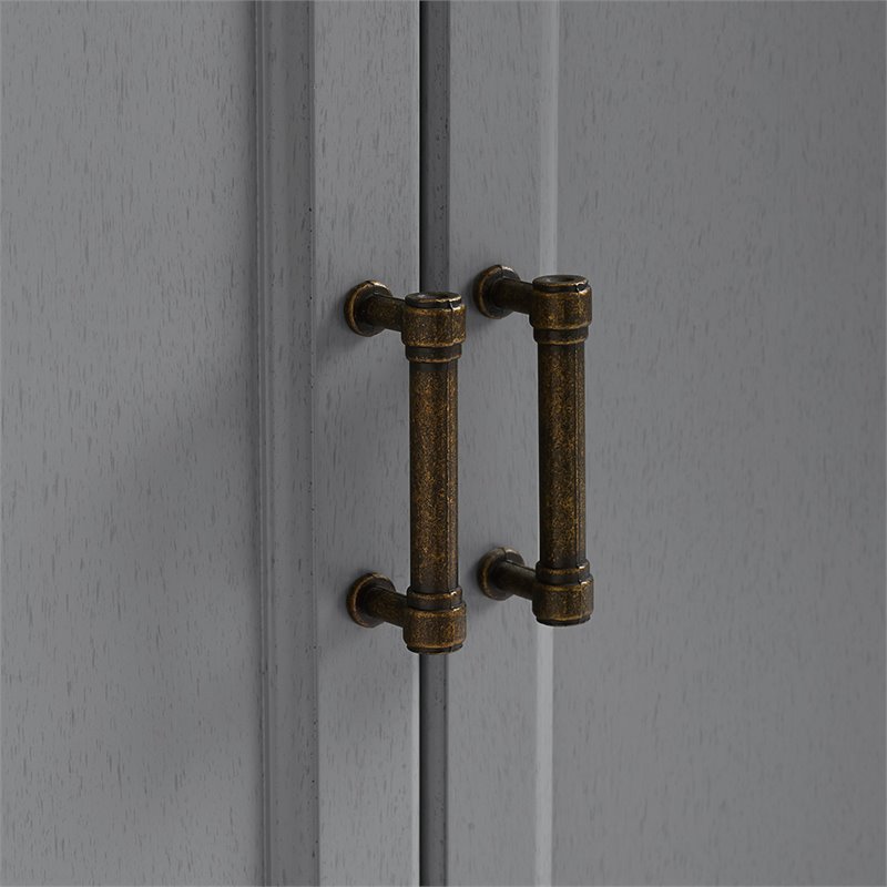 Pemberly Row Transitional Wood Medicine Cabinet in Vintage Gray