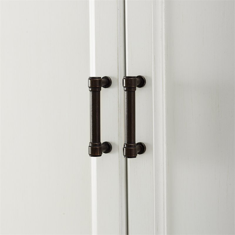 Pemberly Row Modern Wood Medicine Cabinet with Shelves in Vintage White