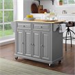 Pemberly Row Traditional Wood Kitchen Cart with 2-Drawer in Gray/Natural