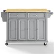 Pemberly Row Traditional Wood Kitchen Cart with 2-Drawer in Gray/Natural