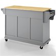 Pemberly Row Traditional Wood Kitchen Cart with 2-Drawer in Gray/Natural