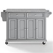 Pemberly Row Traditional Wood/Granite Kitchen Cart in Gray/Chrome