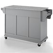 Pemberly Row Traditional Wood/Granite Kitchen Cart in Gray/Chrome