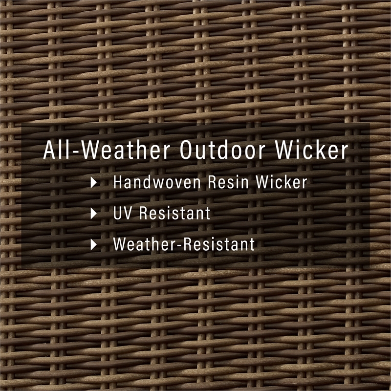 Pemberly Row 3-Piece Wicker / Rattan Patio Sofa Set in Navy/Weathered Brown