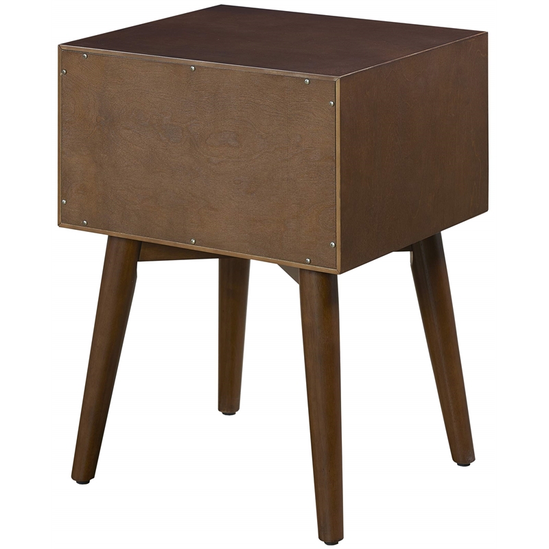 Pemberly Row 1-Drawer Mid-Century Wood Nightstand in Mahogany/Bronze
