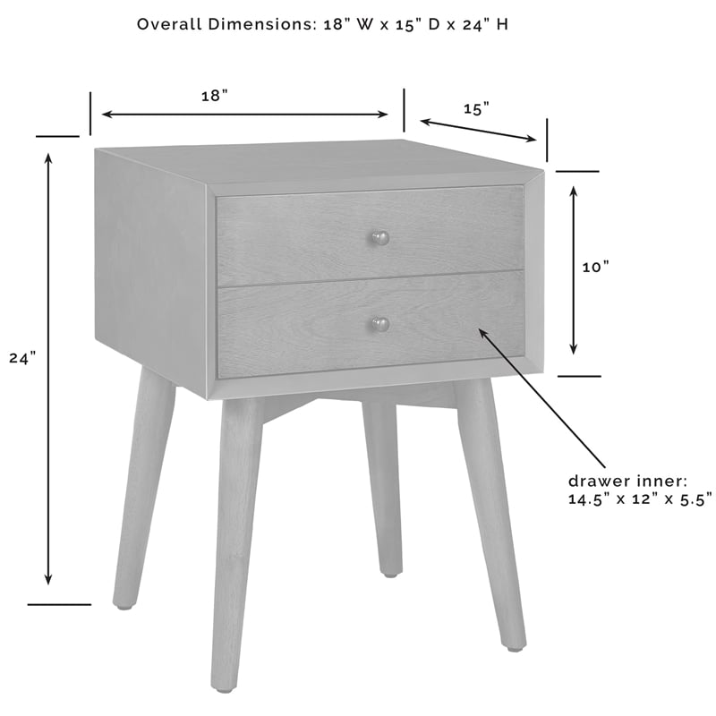 Pemberly Row 1-Drawer Mid-Century Wood Nightstand in Mahogany/Bronze