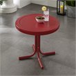 Pemberly Row Modern Metal Patio End Table in Bright Red Gloss