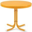 Pemberly Row Modern Steel Metal Patio End Table in Tangerine Gloss/White