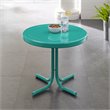 Pemberly Row Modern Steel Metal Patio End Table in Turquoise Gloss