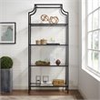 Pemberly Row Modern Metal/Glass Etagere Bookcase in Oil Rubbed Bronze/Clear