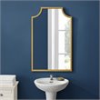 Pemberly Row Modern Metal Decorative Bathroom Mirror in Soft Gold