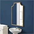 Pemberly Row Modern Metal Decorative Bathroom Mirror in Soft Gold
