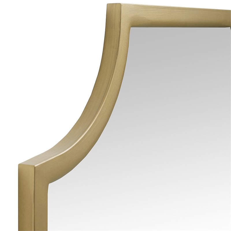 Pemberly Row Modern Metal Decorative Bathroom Mirror in Soft Gold