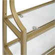 Pemberly Row 2-Shelf Modern Metal/Glass Wall Shelf in Gold/Clear