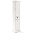 Pemberly Row 2-Drawer Coastal Wood Linen Cabinet in Distressed White