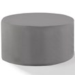 Pemberly Row Round Vinyl Polyester Fabric Patio Coffee Table Cover in Gray