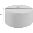 Pemberly Row Round Vinyl Polyester Fabric Patio Coffee Table Cover in Gray