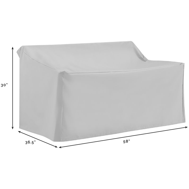 Pemberly Row 2-Piece Vinyl Outdoor Loveseat Cover Set in Tan