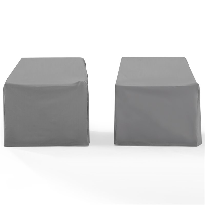 Pemberly Row Vinyl/Heavy Gauge Patio Chair Cover in Gray (Set of 2)