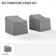 Pemberly Row Vinyl/Heavy Gauge Patio Chair Cover in Gray (Set of 2)