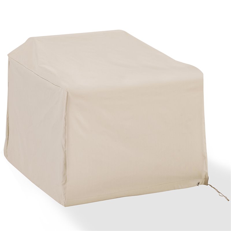 Pemberly Row Vinyl/Heavy Gauge Outdoor Chair Cover in Tan (Set of 2)