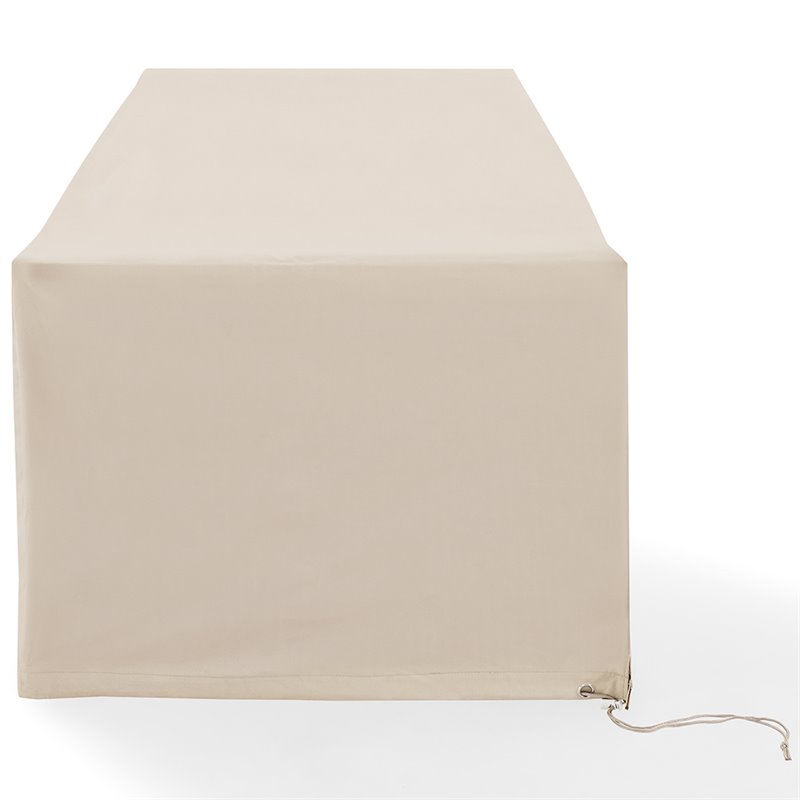 Pemberly Row Vinyl/Heavy Gauge Outdoor Chair Cover in Tan (Set of 2)