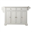 Pemberly Row Transitional Wood/Granite Kitchen Island in White