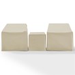 Pemberly Row 3-Piece Vinyl Patio Conversation Cover Set in Tan