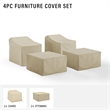 Pemberly Row 4-Piece Vinyl Patio Conversation Cover Set in Tan