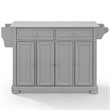 Pemberly Row Transitional Wood/Granite Kitchen Island in Gray/Chrome