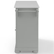 Pemberly Row Transitional Wood/Granite Kitchen Island in Gray/Chrome