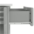 Pemberly Row Transitional Wood/Granite Kitchen Island in Gray/Chrome