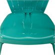 Pemberly Row Metal Patio Chair in Turquoise Gloss (Set of 2)