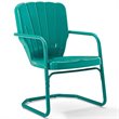 Pemberly Row Metal Patio Chair in Turquoise Gloss (Set of 2)