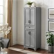 Pemberly Row 4-Door Traditional Wood Pantry in Distressed Gray