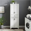 Pemberly Row 4-Door Traditional Wood Pantry in Distressed White