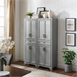 Pemberly Row 4-Door Traditional Wood Pantry Set in Distressed Gray (Set of 2)