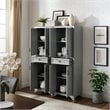 Pemberly Row 4-Door Traditional Wood Pantry Set in Distressed Gray (Set of 2)