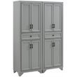 Pemberly Row 4-Door Traditional Wood Pantry Set in Distressed Gray (Set of 2)